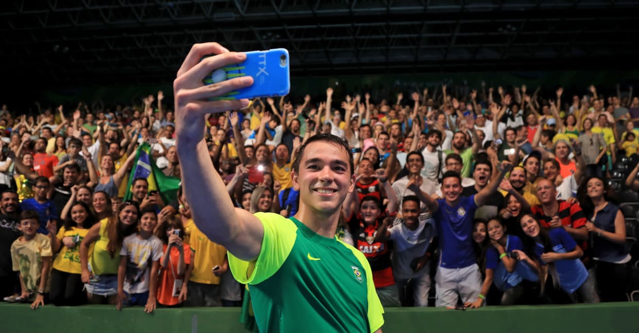 Hugo e a torcida na Rio 2016 (Crédito: Mike Ehrmann/Getty Images)