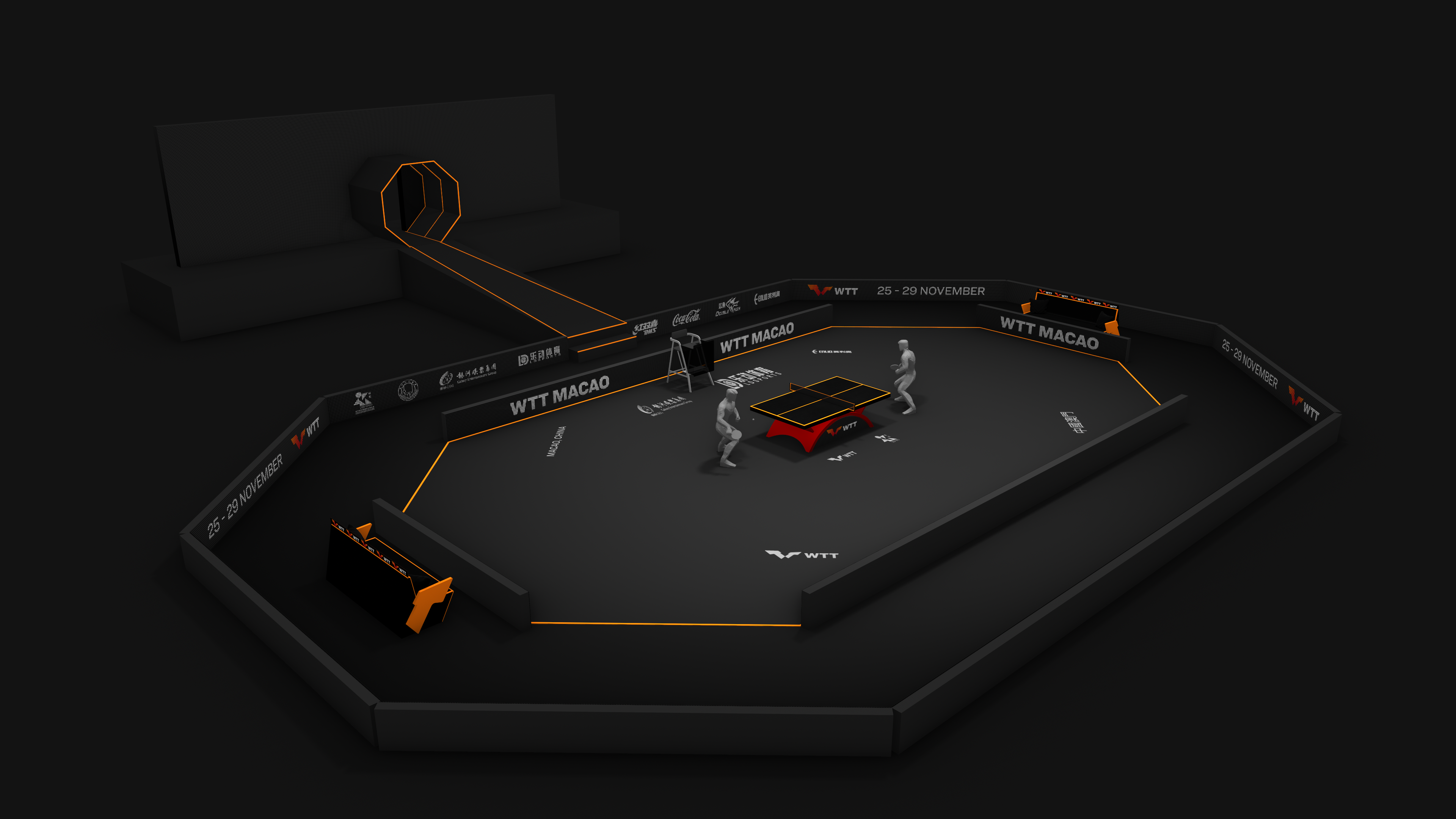 Nova arena dos eventos WTT (Crédito: Divulgação/WTT)