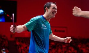 Em fevereiro, Hugo assumiu a segunda posição do ranking mundial. É a mais alta posição já ocupada na história por uma atleta de fora da Ásia e da Europa. (Foto: WTT)